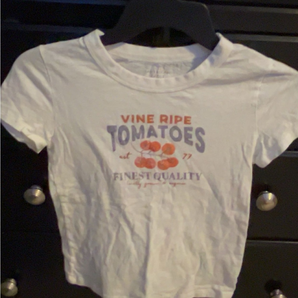 American Eagle Outfitters Kids White T-Shirt with Tomato Print